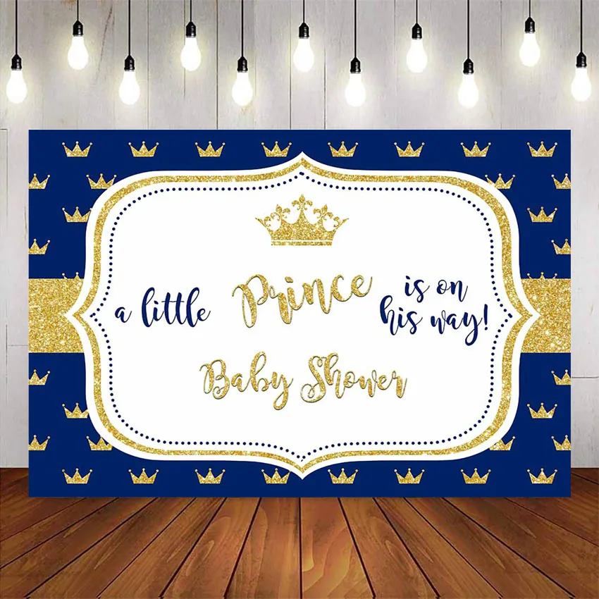 

Принц baby shower вечерние украшения синий тематический фон для фото студия Маленький принц фон для фотосъемки с изображением короны для детей душ