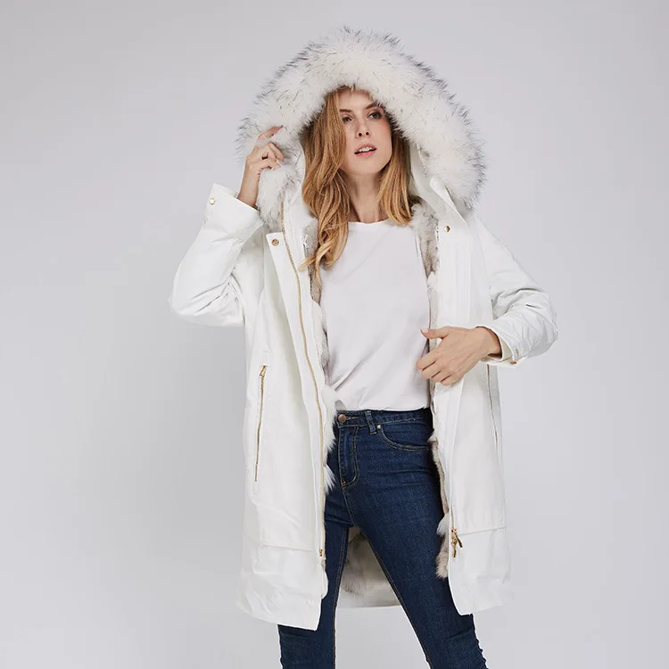 Новая свежая Модная парка из лисьего меха, новейший дизайн, женское меховое пальто, натуральный мех, с капюшоном, зимнее пальто, зимние пальто с настоящим мехом