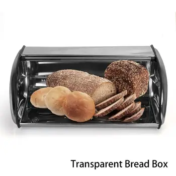 

High-capacity French Vintage Bread Box Storage Bin Rollup top light gray small Powder Coated Bread Iron Snack Boxes Ru fast