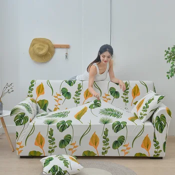 

Yellow Leaf Sofa Cover Cotton Set Elastic Couch Cover Sofa Covers for Living Room Pets cubre sofa Sofa Towel 1/2/3/4-Seater 1PC
