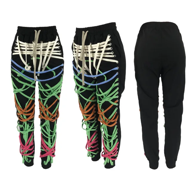 Women Pants with Strings All Over 