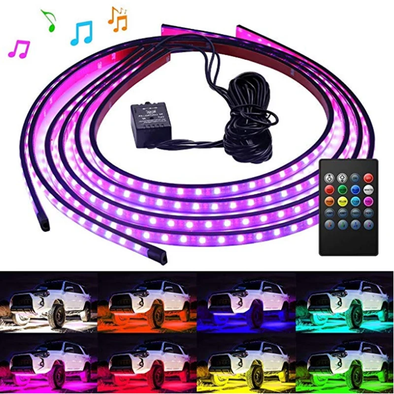 4x декоративная RGB лампа с дистанционным управлением неоновый светильник Гибкая