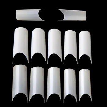 

500pcs/bag 10 sizes U-Shapes nail Tips artificial super thin nails tip C Shape false french nails tips