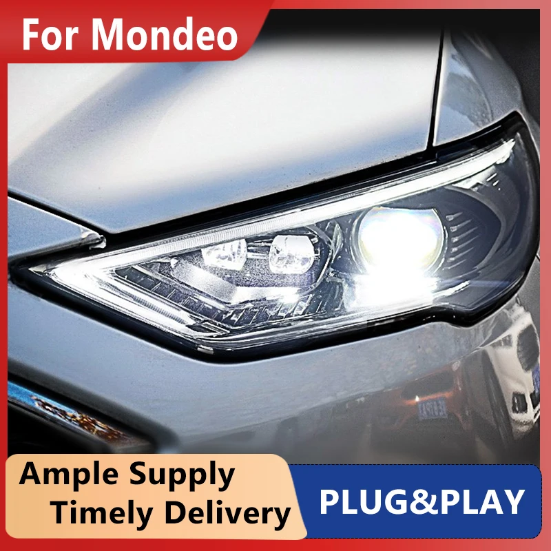 

2 PCS Car Styling For Ford Mondeo Fusion 2017-2020 Head lamp LED Headlight LED Dual Projector Headlights Replacement