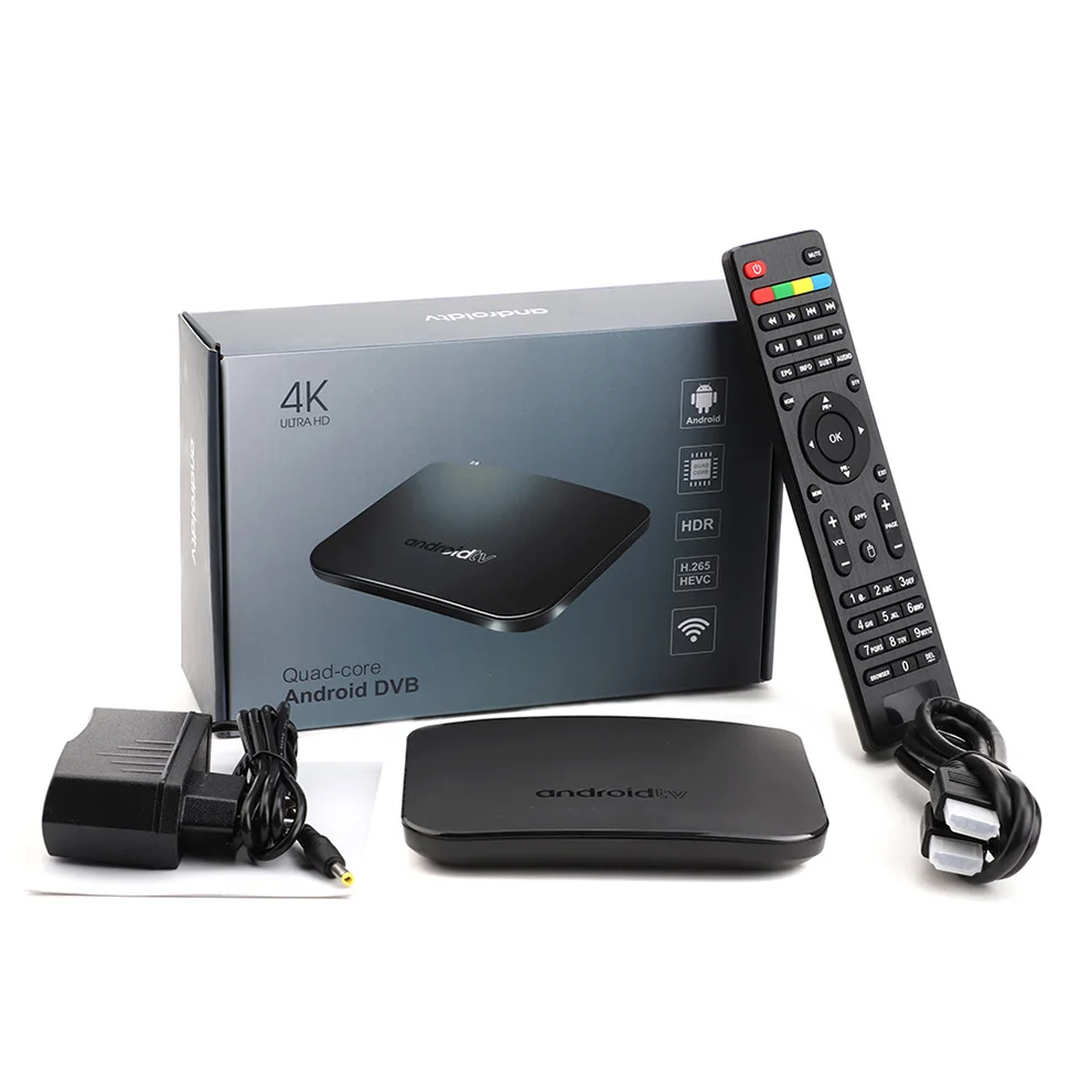 DVB-T2 Android 7,1 WiFi tv Box Amlogic S905D 1G rom 8G ram 2,4G 100M Поддержка 4K H.265 DVB T2 Мини Тонкий M8S Plus DVB медиаплеер