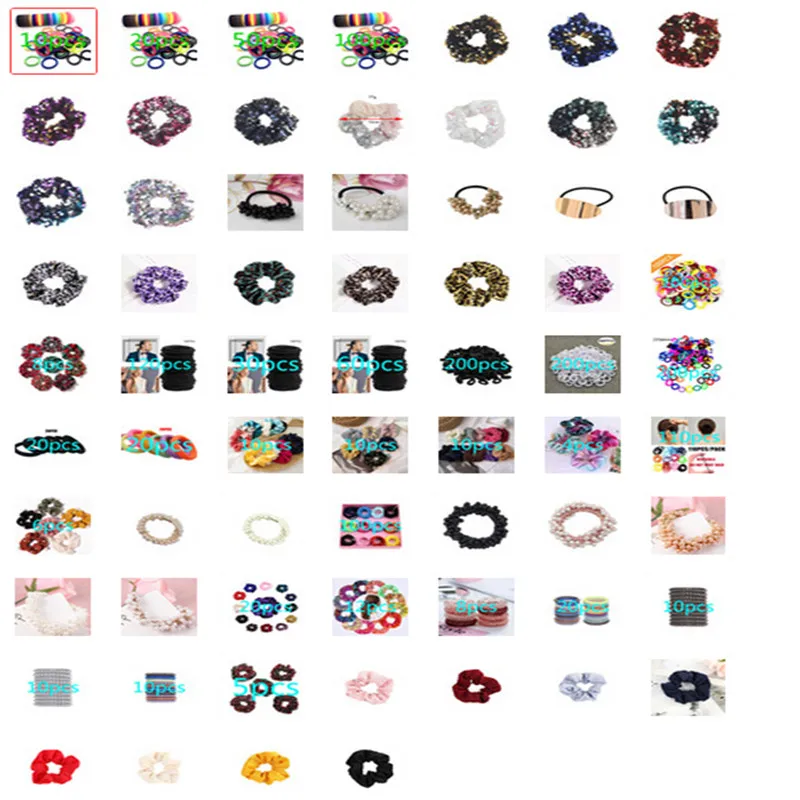 

200/1/20/10/lot Pc Women Hair Band Ties Rope Ring Elastic Hairband Ponytail Holder Scrunchy hairties for Girls Hair Accessorie