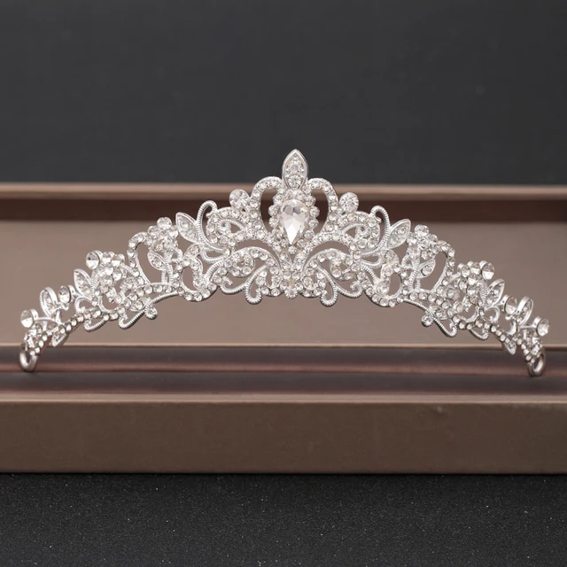 Wedding Crown Hair Jewelry Bridal Headpiece woman Baroque Rhinestones Crystal Tiaras Bride Party Crowns Wedding Hair Accessories Silver