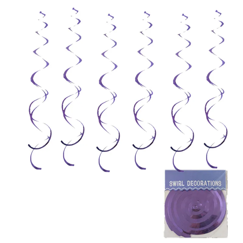 Русалка вечерние девушки день рождения декоративная Растяжка воздушные шары для дня рождения гирлянда хвост русалки оболочки гирлянды-флажки Детские Декор - Цвет: 6pcs purple spiral
