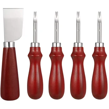 

5 Pack Edge Leather Beveler and Leather Cutting Knife, Craft Edge Beveler Cutting Tool Leather Skiver Tool