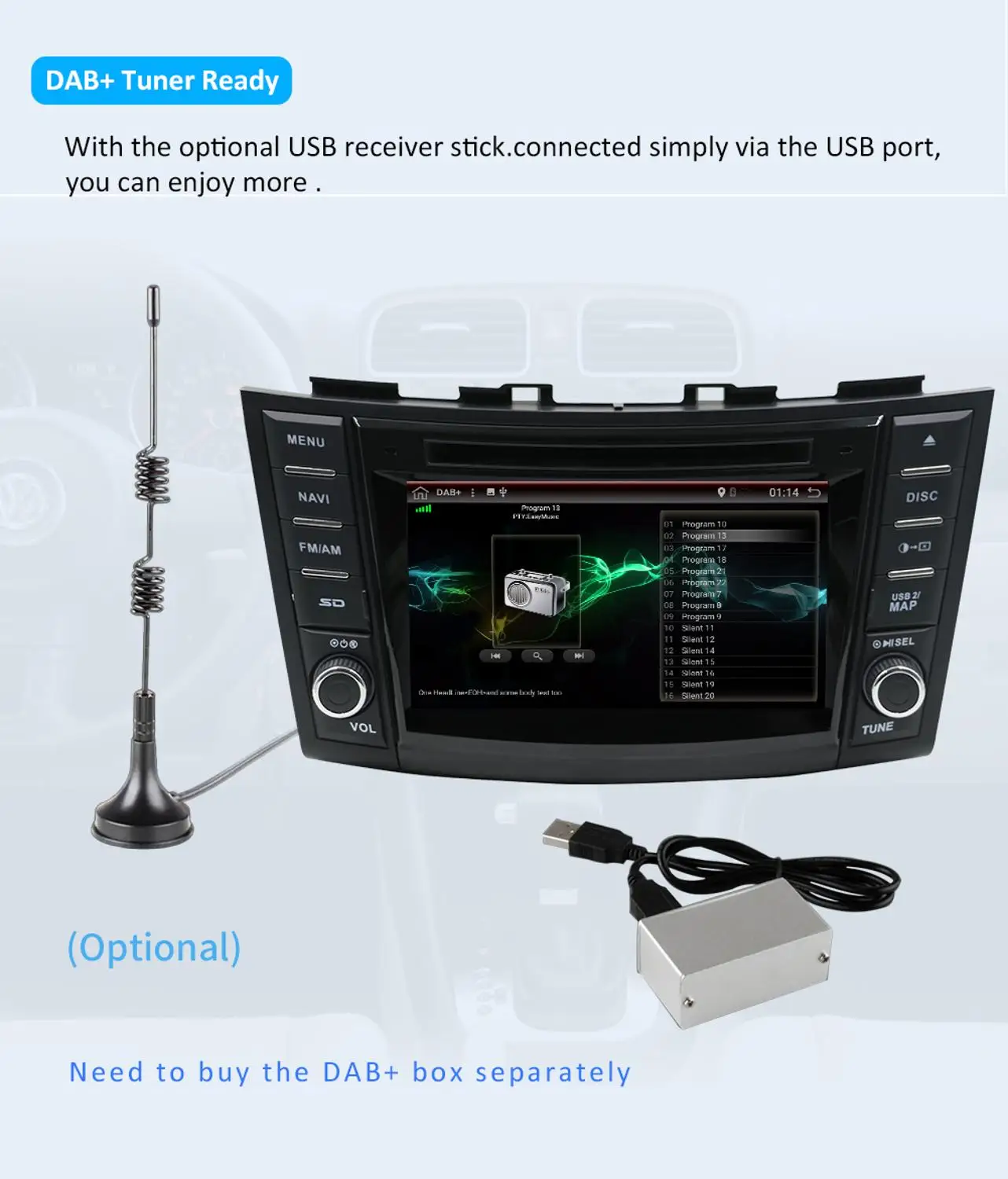  Android 9.0 Octa Core 2GB+32GB Car DVD Player For Suzuki Swift 2011- 2015 CAR Multimedia GPS Naviga