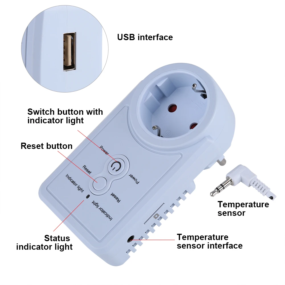 ANENG умная GSM розетка умный переключатель розетка с температурным датчиком SMS управление командой ЕС вилка