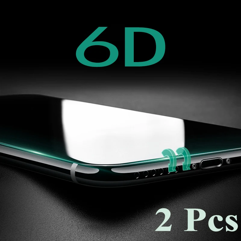 2 шт 6D закругленные края полное покрытие экрана протектор для iPhone 6 7 6S Plus 11 Pro Max