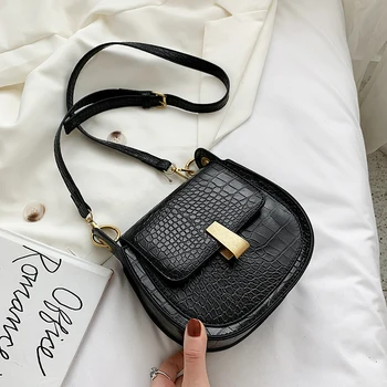 

2020 new women's bag stone pattern shoulder Messenger bag ladies bag casual saddle bag fashion women bag purse