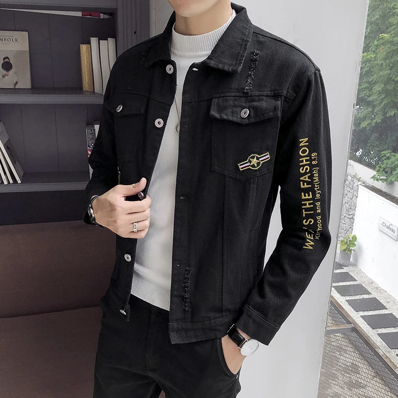 

Cowboy Jackets Mens Korean Jaqueta Masculino Slim Fit Social Jaqueta Masculino Pink Jackets Embroidered Jean Bomber Jackets Men