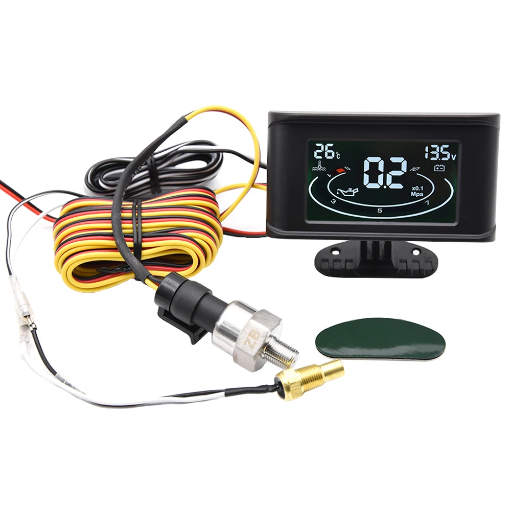 5 In 1 12V Car LCD Electronic Tachometer + Oil Pressure Gauge + Volt Voltmeter+Water Temperature Gauge+Fuel Gauge with Sensor
