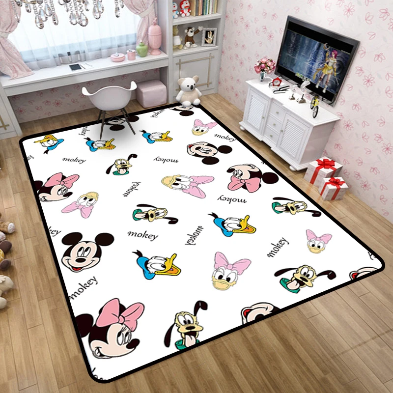 Minnie Mickey Mouse Playmat Carpet Kids Rugs Bedroom Door Mat Kitchen for Living Room Wedding Ceremony