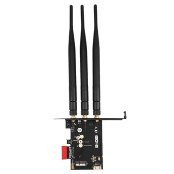 

Antennas 802.11+Bluetooth 4.1 Broadcom BCM943602CS Wireless Wifi Card for Desktops with Mini Pci-E to PCI-E 1X Adapter