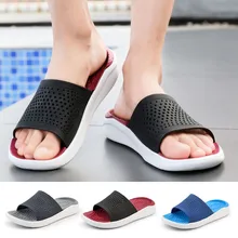 Мужские пляжные сандалии; открытые Повседневные Дышащие шлепанцы; обувь на плоской подошве