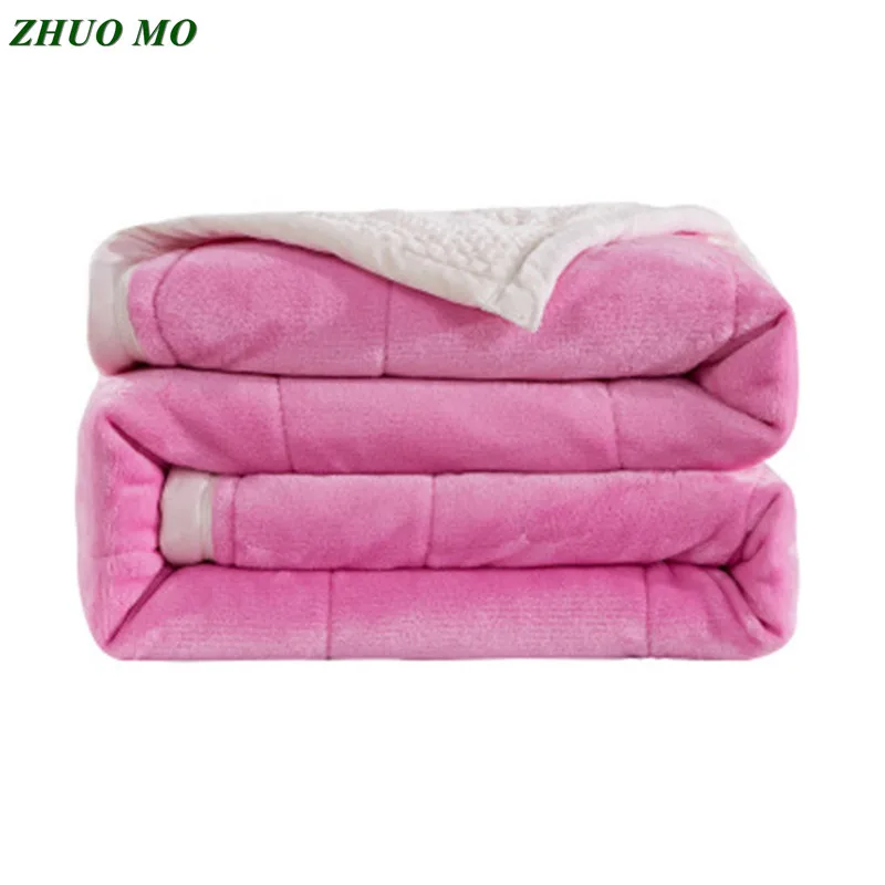 ZHUO MO 180*200 см двухслойные одеяла теплое постельное белье для кровати зимнее утяжеленное одеяло покрывало супер мягкое покрывало на диван одеяло