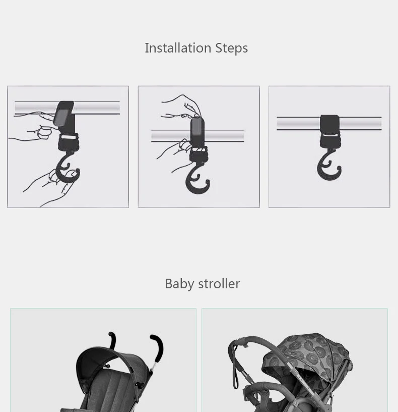 Аксессуары для детских колясок, для инвалидных колясок, детская тележка, крючки, автомобильная сумка, вращающаяся на 360 градусов, крюк для коляски, аксессуар, Прямая поставка