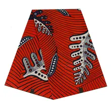 6 ярдов Красный настоящий воск ткань для свадебного платья африканская печатная восковая Ткань DIY шитье голландский Анкара настоящий воск