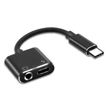 

Adapter Audio Headphone To 3.5mm Jack Type-C Head 2 In 1 Aux Charge For Android