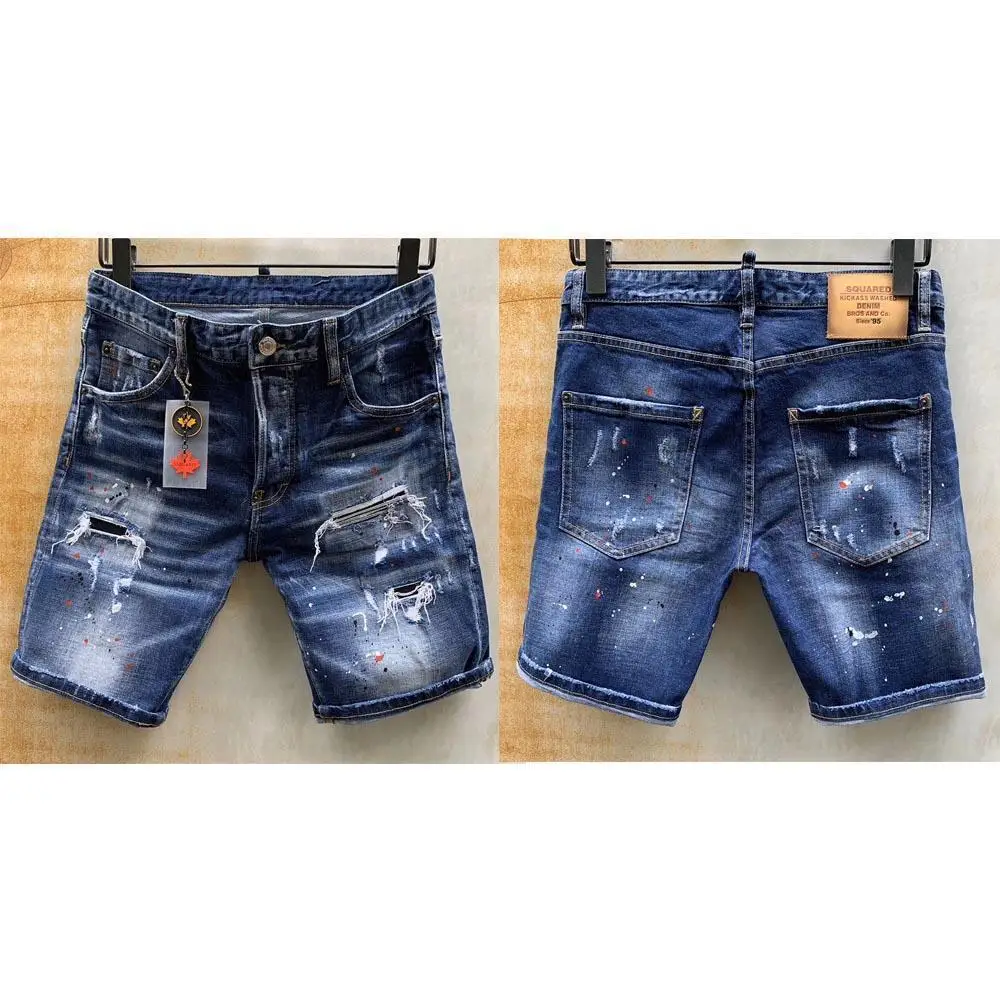 Adquisición valores fantasma Dsquared2 pantalones cortos vaqueros d2 para hombre, Vaqueros cortos  bordados, diseño de alta calidad, longitud hasta la rodilla, con agujeros,  A la moda, novedad de 2020|Pantalones vaqueros| - AliExpress