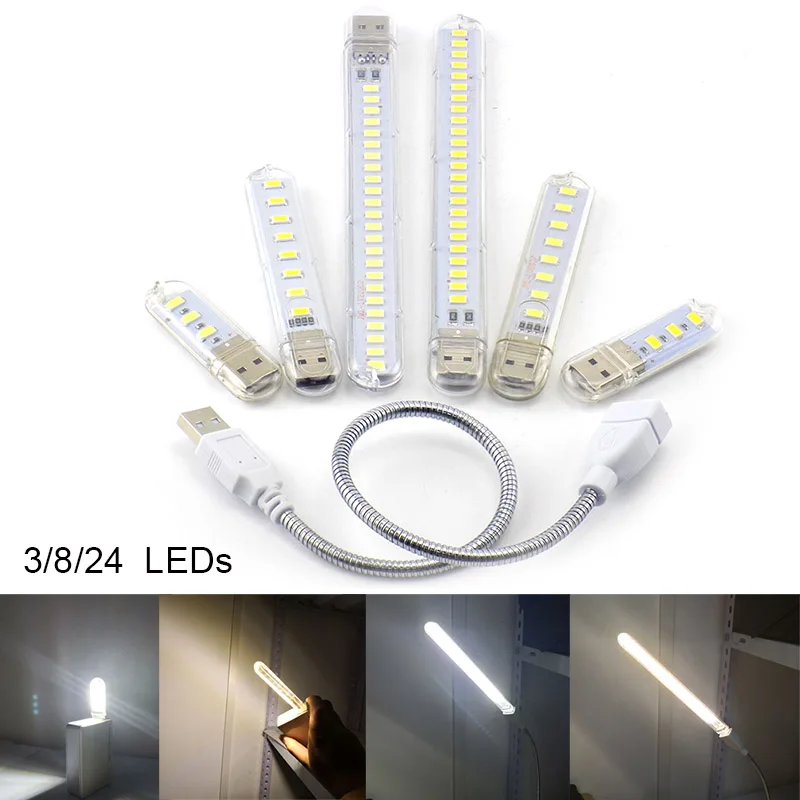 

3/8/24 LED 5V USB Book flashlight Night Light reading warm white lighting Lamp desk holder for pc Power Bank notebook powerbank