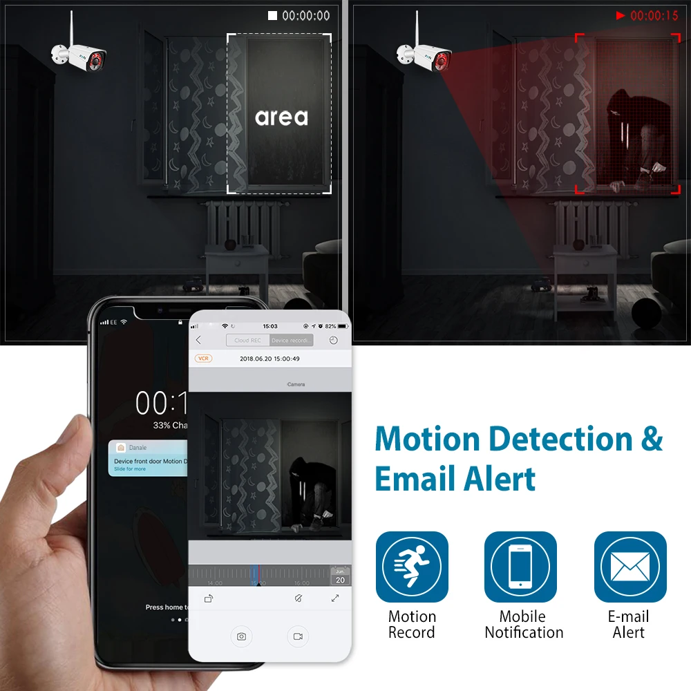  Zoohi CCTV System Wireless Surveillance System Kit 1080P 2MP Home Security Camera System Outdoor WI - 4.00007E+12