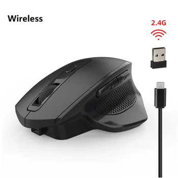 

2400 DPI 2.4G Wireless Rechargeable Vertical Mouse 3 Speed DPI Adjustable 10m Mute Mice For Mac Computer PC Gaming Working Mouse