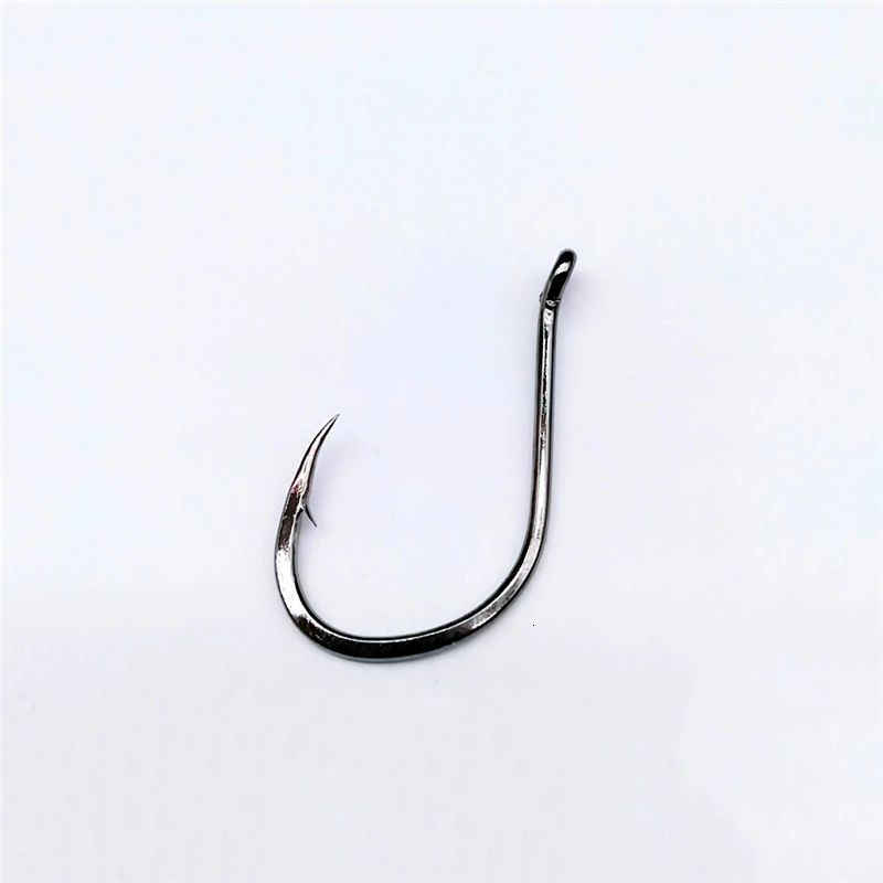 Wholesale By bulk Circle Hook Eyed Stainless Steel Barbed Sea FishHooks Bait  Long Handle Shank Big