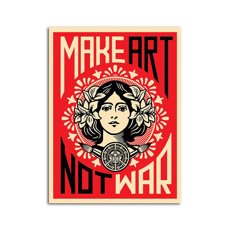 Сделать искусство не войны Shepard Fairey плакат холст картины на стену HD печать для украшения комнаты домашний декор