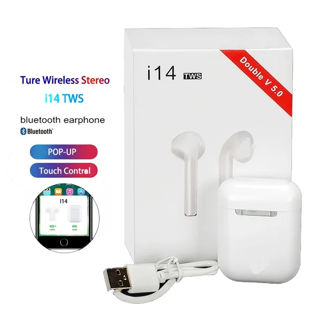 I14 TWS, Bluetooth 5,0, водонепроницаемые беспроводные наушники, умные, сенсорное управление, спортивные наушники, вызов Siri, наушники pk i30 i12 - Цвет: i14 earphones
