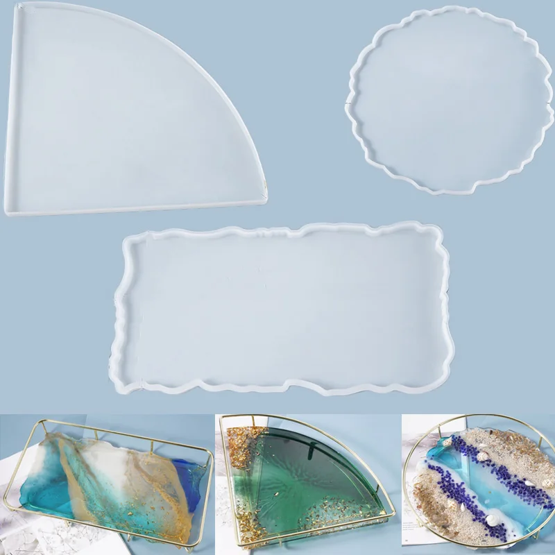 

New Silicone Tray Molds Irregular Lace Resin Decorative Fruit Tray Mold Epoxy Resin Mould For Handmade Crafts Making