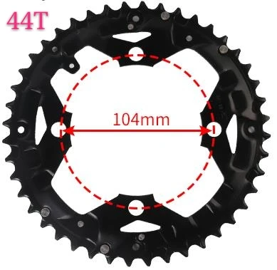 Велосипедная передняя Звездочка шатун зуб пластина BCD104 22T 24T 32T 42T 44T Велоспорт сталь Сверхлегкий Кривошип Звездочка аксессуары - Цвет: 44T Steel