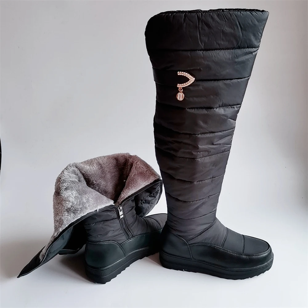 Down Warm Plush High Snow Boots Women Winter Shoes Platform Women's Over-the-Knee Boots Female Fashion Fur Waterproof Shoe women snow boots