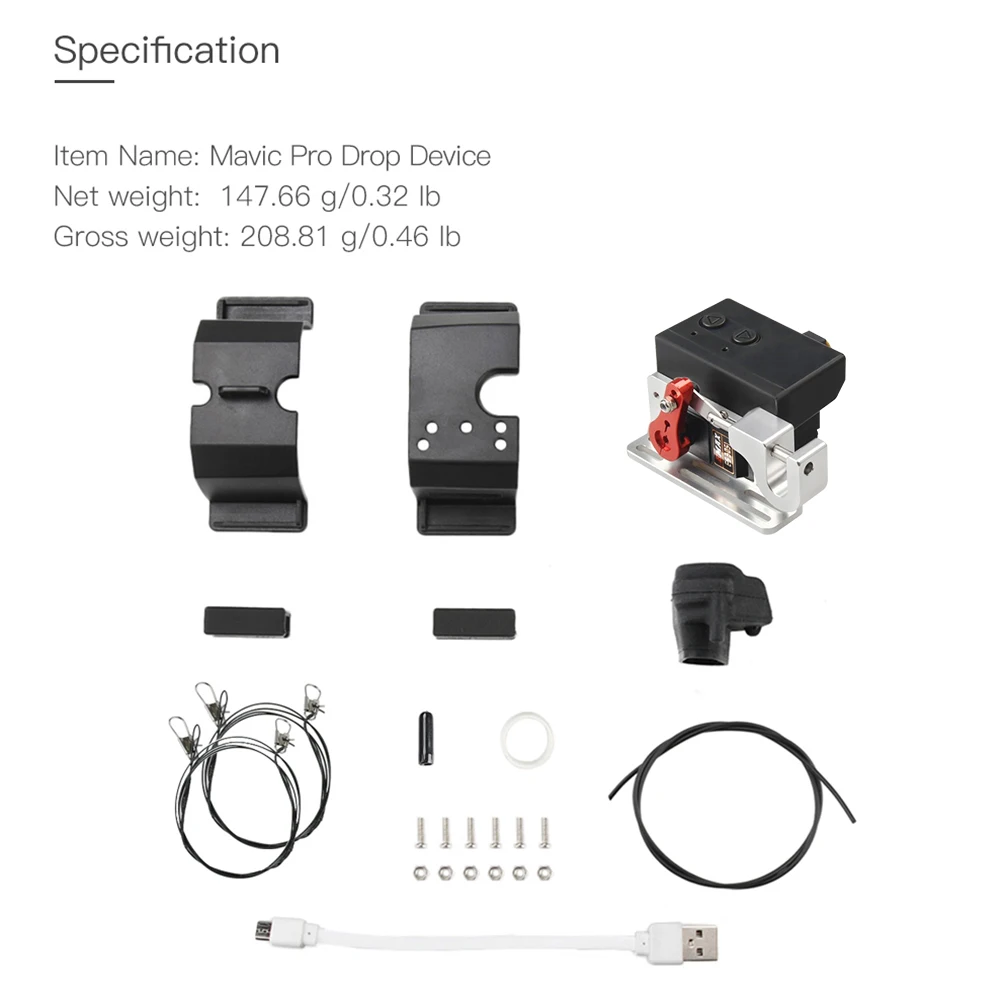 Payload Delivery Drop Transport RC Toy Emergency Aids Air Thrower Plastic Replace Drone Clip High Strength For Mavic 2 Pro Zoom