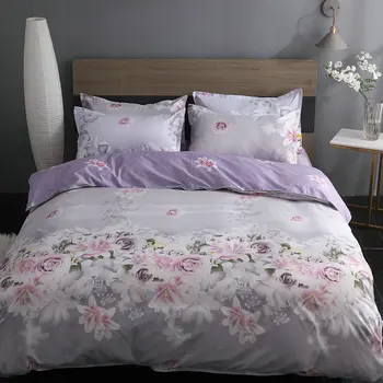

Bedding Set Twin Full Queen Size Single Bed Duvet Cover Sets Flower Print Bed Linen Quilt Covers XF741-2