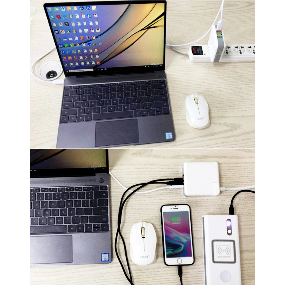 61 Вт 45 Вт PD многопортовое зарядное устройство type-C AC/DC адаптер питания QC3.0 USB быстрая зарядка ноутбук адаптер для MacBook Air Pro iPhone Xiaomi