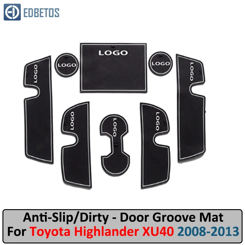 

Door Groove Mat For Toyota Highlander XU40 Kluger 40 2008 2009 2010 2011 2012 2013 Anti-Slip Mat Gate Slot Coaster Anti-Dirty