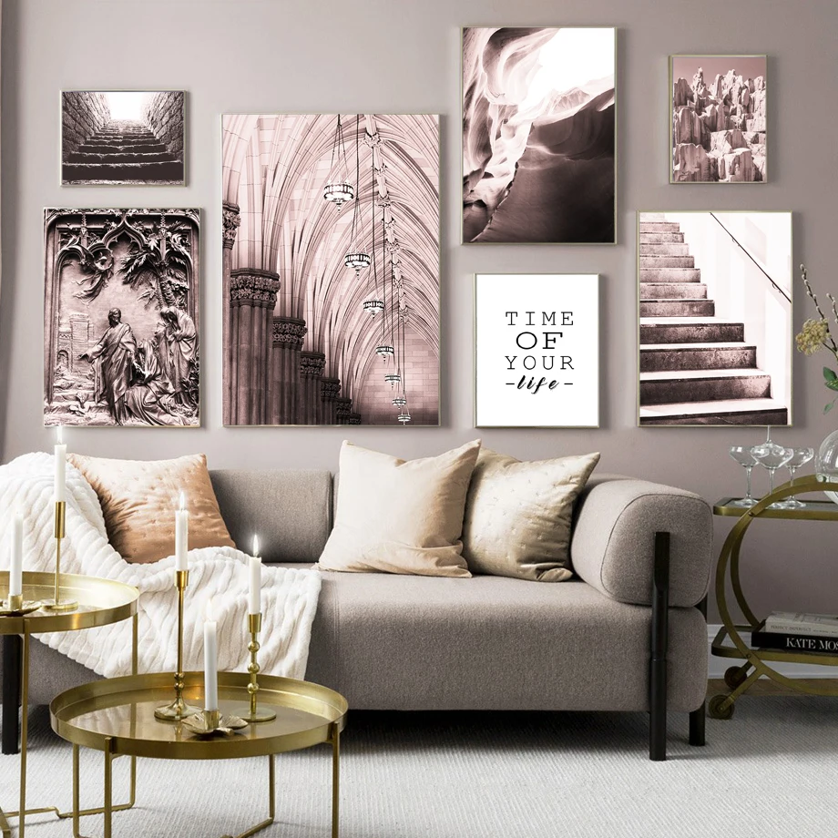 

Church statue Door Dome Letter Quotes Nordic Posters And Prints Wall Art Canvas Painting Wall Pictures For Living Room Decor