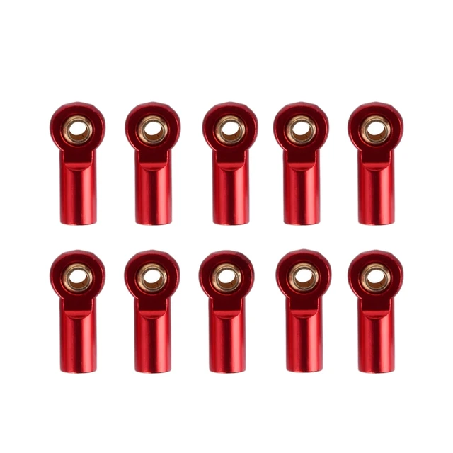 10Pcs M3 Ball Joint Link Bar Rod Seals Ball Head Tie Rod End For 1/10 Rc Truck Car Truck Buggy Red 1