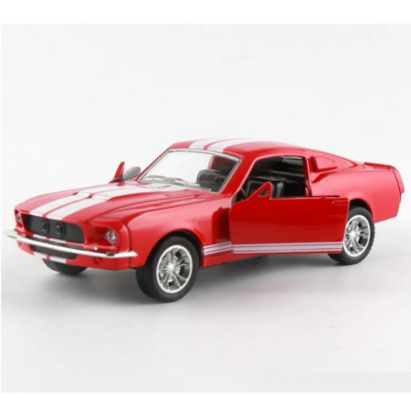 about 13CM 1/32 Scale Metal Alloy Classic Car Diecast Model GT500 1967 MUSTANG vintage car model Collection Toy for Kids Child | Игрушки и