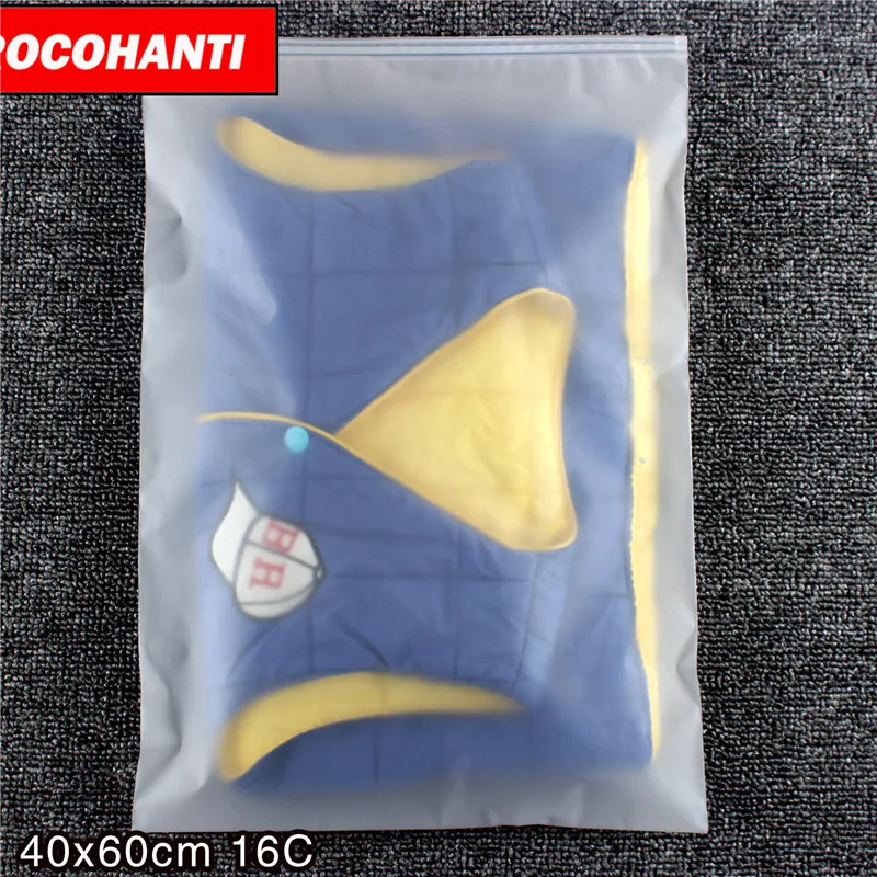 

100X Clothing packaging frosted zipper bag with sliding zip close / open