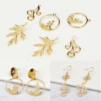

MORI Series Ear Stud Pendant Maintains Color Fine Copper Plated 18k Real Gold Ornament Material Handmade DIY Earrings Bracelets