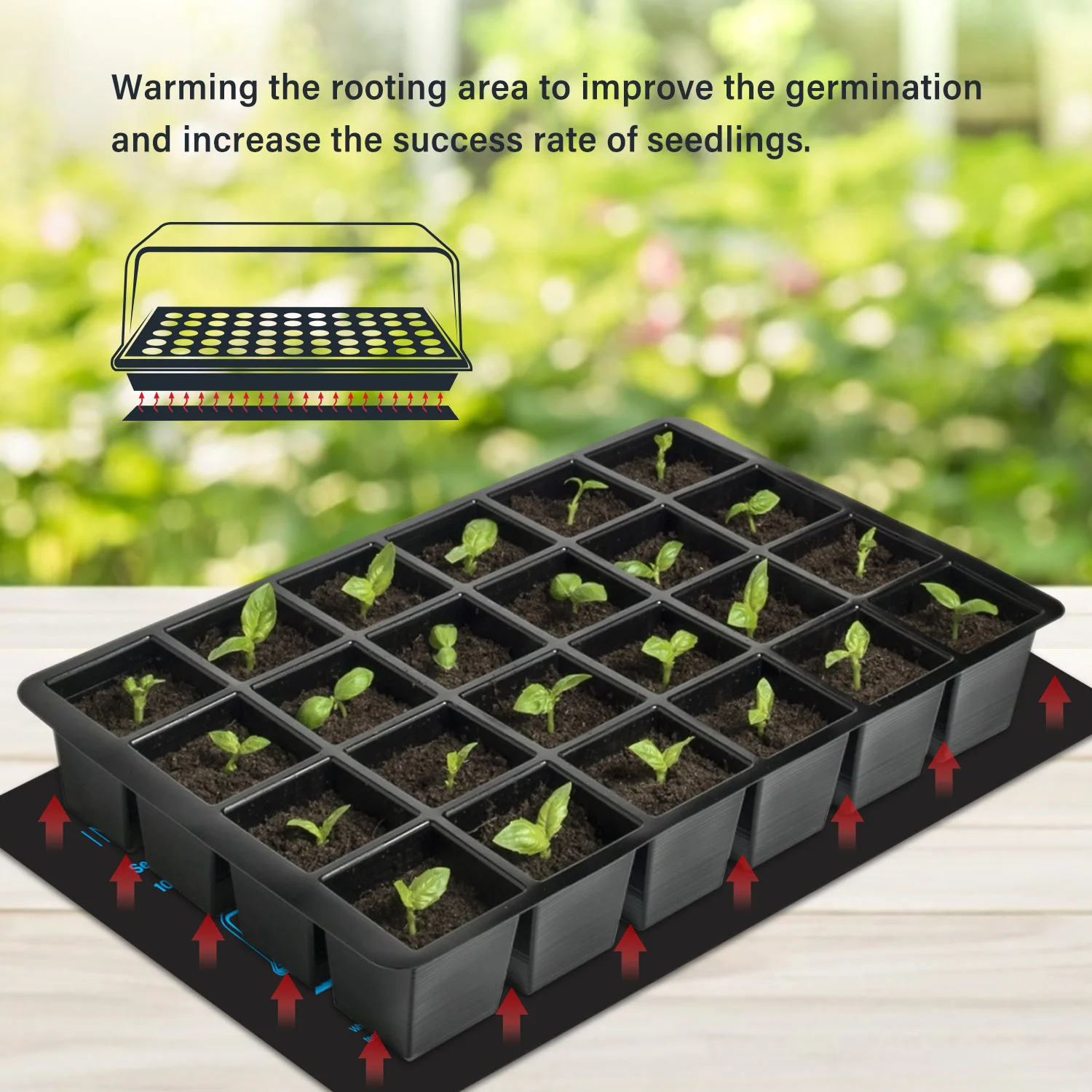 Waterproof Seedling Heating Mat 20.75x10CM Plant Seed Germination Propagation Clone Starter Pad Garden Gardening Supplies Tools seedling heat mat