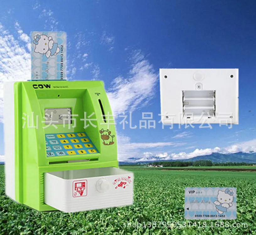 

Real Person Voice Cute Creative Children Mini ATM Coin Bank Savings Bank Educational Toy