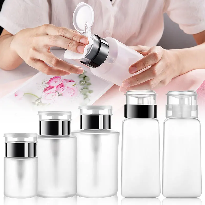 50/250ml Empty Press Nail Bottle Pump Dispenser Plastic Polish Portable