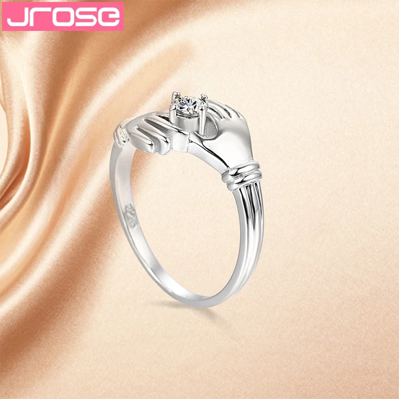 JROSE, новинка 925, Стерлинговое серебро, ювелирные изделия, для свадьбы, помолвки, обнимают руки, открытые, кольца на палец для женщин, подлинные, Anel, подарки