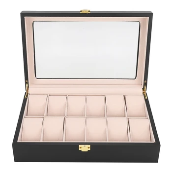 

31.5x20.5x8cm Storage Box Matte Wooden 12 Grid Watch Storage Box Gift Display Box Watch Accessory Remote Control Holder